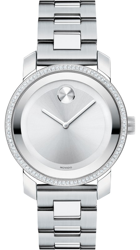 Buy Shop Movado Bold Diamonds Silver Dial Silver Steel Strap Watch for Women - 3600149 USA Online