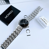 Buy Shop Movado Classic Quartz Black Dial Silver Steel Strap Watch for Men - 0606337 USA Online
