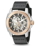 Buy Shop Fossil Modern Machine Automatic Skeleton Dial Black Leather Strap Watch for Men - ME3082 USA Online