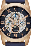 Buy Shop Fossil Grant Automatic Blue Dial Blue Leather Strap Watch for Men - ME3029 USA Online