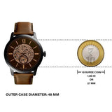 Buy Shop Fossil Townsman Automatic Black Dial Brown Leather Strap Watch for Men - ME3155 USA Online