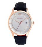 Buy Shop Emporio Armani Classic Silver Dial Blue Leather Strap Watch For Men - AR11131 USA Online