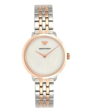 Buy Shop Emporio Armani Modern Slim Analog Mother of Pearl Dial Two Tone Steel Strap Watch For Women - AR11157 USA Online