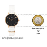 Buy Shop Daniel Wellington Classic Petite Dover Black Dial White NATO Strap Watch For Women - DW001000314 USA Online