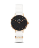 Buy Shop Daniel Wellington Classic Petite Dover Black Dial White NATO Strap Watch For Women - DW001000314 USA Online