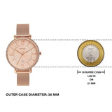 Buy Shop Fossil Jacqueline Quartz Rose Gold Dial Rose Gold Mesh Strap Watch for Women - ES4628 USA Online