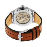 Buy Shop Fossil Forrester Luggage Automatic Skeleton Blue Dial Brown Leather Strap Watch for Men - ME3179 USA Online