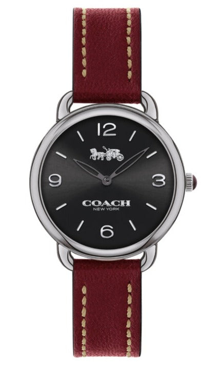 Buy Shop Coach Delancey Black Dial Brown Leather Strap Watch for Women - 14502792 USA Online
