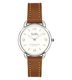 Buy Shop Coach Delancey Slim Cream Dial Brown Leather Strap Watch For Women - 14502789 USA Online