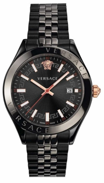 Buy Shop Versace Hellenyium Analog Black Dial Black Steel Strap Watch For Men - VEVK00320 USA Online