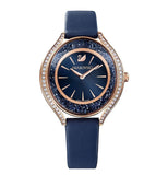 Buy Shop Swarovski Crystalline Aura Blue Dial Blue Leather Strap Watch for Women - 5519447 USA Online