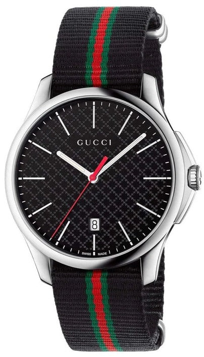 Buy Shop Gucci G Timeless Analog Quartz Black Dial Black NATO Strap Watch For Men - YA126321 USA Online