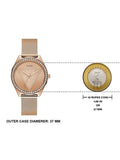 Buy Shop Guess Tri Glitz Quartz Diamonds Rose Gold Dial Rose Gold Mesh Bracelet Watch For Women - W1142L4 USA Online