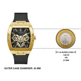 Buy Shop Guess Phoenix Multifunction Black Dial Black Leather Strap Watch for Men - GW0202G1 USA Online
