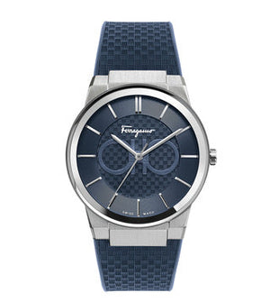Buy Shop Salvatore Ferragamo Sapphire Blue Dial Blue Rubber Strap Watch for Men - SFHP00120 USA Online
