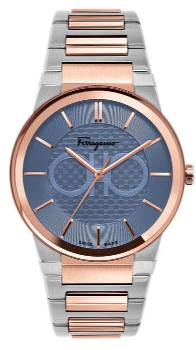 Buy Shop Salvatore Ferragamo Sapphire Blue Dial Two Tone Steel Strap Watch for Men - SFHP007-20 USA Online