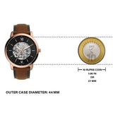 Buy Shop Fossil Neutra Automatic Skeleton Black Dial Brown Leather Strap Watch for Men - ME3195 USA Online