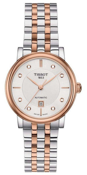 Tissot T Classic Carson Premium Diamonds White Dial Two Tone Steel Strap Watch for Women - T122.207.22.036.00