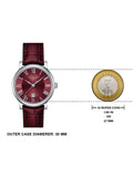 Buy Shop Tissot Carson Premium Lady Maroon Dial Maroon Leather Strap Watch For Women - T122.210.16.373.00 USA Online
