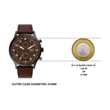 Buy Shop Fossil Retro Pilot Chronograph Brown Dial Brown Leather Strap Watch for Men - FS5833 USA Online