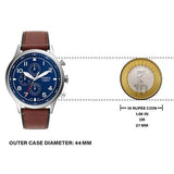 Buy Shop Fossil Retro Pilot Chronograph Blue Dial Brown Leather Strap Watch for Men - FS5832 USA Online