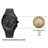 Buy Shop Fossil Everett Chronograph Black Dial Black Steel Strap Watch for Men - FS5797 USA Online