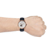 Buy Shop Fossil Townsman Automatic White Dial Navy Blue Leather Strap Watch for Men - ME3171 USA Online