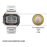 Buy Shop Fossil Retro Digital Silver Dial Silver Steel Strap Watch for Men - FS5844 USA Online