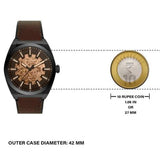 Buy Shop Fossil Everett Automatic Analog Black Dial Brown Leather Strap Watch for Men - ME3207 USA Online