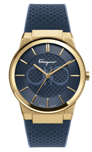 Buy Shop Salvatore Ferragamo Sapphire Blue Dial Blue Rubber Strap Watch for Men - SFHP00220 USA Online