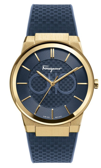 Buy Shop Salvatore Ferragamo Sapphire Blue Dial Blue Rubber Strap Watch for Men - SFHP00220 USA Online