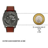 Buy Shop Fossil Machine Chronograph Black Dial Brown Leather Strap Watch for Men - FS5234 USA Online
