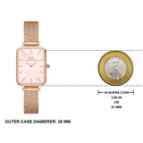 Buy Shop Daniel Wellington Quadro Pressed Melrose Pink Dial Pink Mesh Bracelet Watch For Women - DW00100510 USA Online