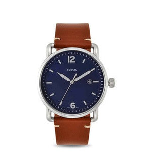 Buy Shop Fossil Commuter Blue Dial Blue Leather Strap Watch for Men - FS5325 USA Online