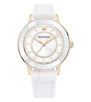 Buy Shop Swarovski Octea Lux White Dial White Leather Strap Watch for Women - 5414416 USA Online