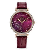 Swarovski Passage Moon Phase Red Dial Red Leather Strap Watch for Women - 5613323