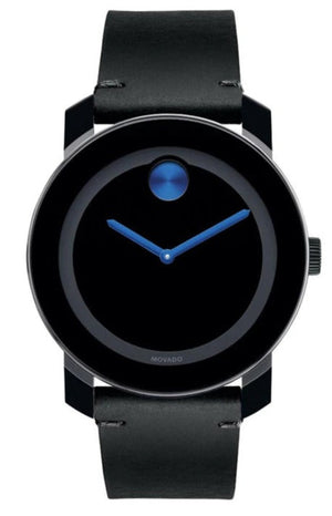 Buy Shop Movado Bold TR90 Black Dial Black Leather Strap Watch For Men - 3600307 USA Online