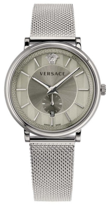 Buy Shop Versace V-Circle Silver Dial Silver Mesh Bracelet Watch for Men - VBQ060017 USA Online