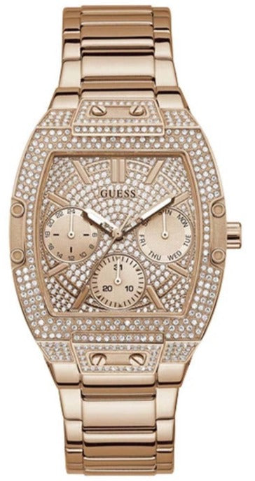 Buy Shop Guess Raven Diamonds Rose Gold Dial Rose Gold Steel Strap Watch for Women - GW0104L3 USA Online