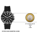 Buy Shop Fossil Bannon Multifunction Black Dial Black Silicone Strap Watch for Men - BQ2494 USA Online