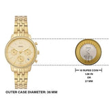 Buy Shop Fossil Neutra Chronograph Gold Dial Gold Steel Strap Watch for Women - ES5219 USA Online