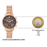 Buy Shop Fossil Neutra Chronograph Mother of Pearl Brown Dial Rose Gold Steel Strap Watch for Women - ES5218 USA Online