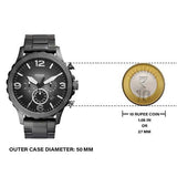 Buy Shop Fossil Nate Chronograph Gunmetal Dial Grey Steel Strap Watch for Men - JR1437 USA Online