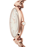 Buy Shop Emporio Armani Gianni T-Bar Crystals Silver Dial Rose Gold Steel Strap Watch For Women - AR11446 USA Online