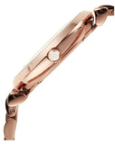 Buy Shop Emporio Armani Gianni T-Bar Crystals Silver Dial Rose Gold Steel Strap Watch For Women - AR11446 USA Online