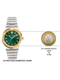 Versace Greca Green Dial Silver Steel Strap Watch for Women - VEVH00720