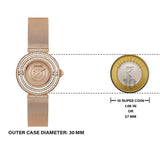 Buy Shop Guess Dream Crystals Rose Gold Dial Rose Gold Mesh Bracelet Watch For Women - GW0550L3 USA Online