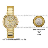 Buy Shop Guess Lily Quartz Gold Dial Gold Steel Strap Watch For Women - GW0528L2 USA Online