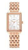 Fossil Raquel Three Hand Date White Dial Rose Gold Steel Strap Watch For Women - ES5271