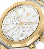 Buy Shop Maserati Stile Chronograph White Dial Two Tone Steel Strap Watch For Men - R8873642009 USA Online